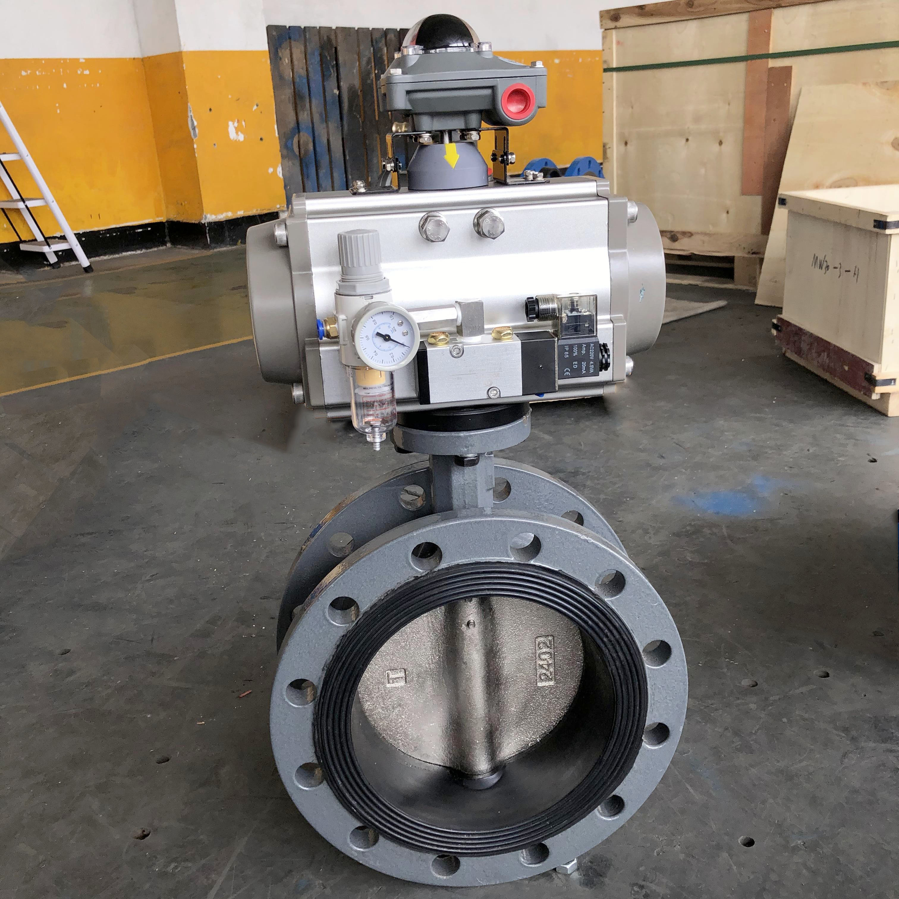 不銹鋼氣動dn200快裝蝶閥、粉體氣動蝶閥