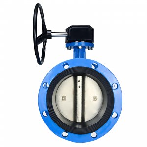 法蘭式蝸輪蝸桿蝶閥DN40，1.6Mpa（橡膠密封