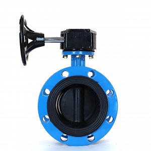 法蘭式蝸輪蝸桿蝶閥DN125，1.6Mpa橡膠密封