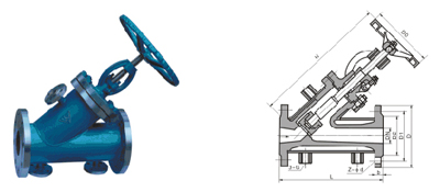 BJ45H、BJ45W 型 PN25~PN40 鋼制保溫夾套直流式截止閥結構圖